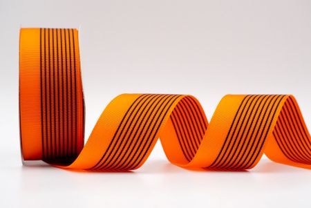 Оранжевая прямая линейная лента из грогрена с дизайном_K1756-A20
